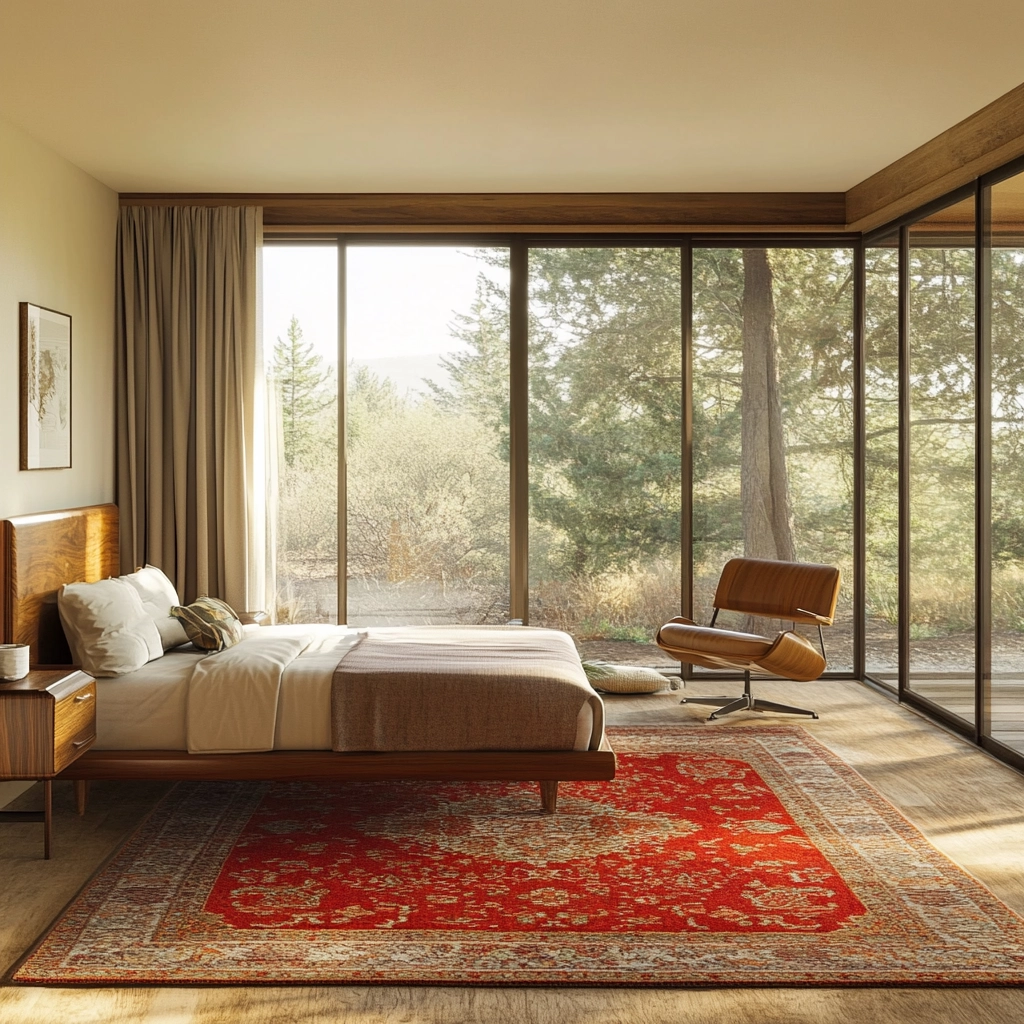 red persian rug bedroom 22