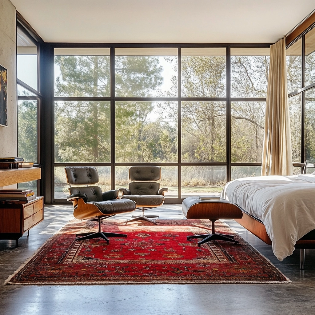 red persian rug bedroom 24