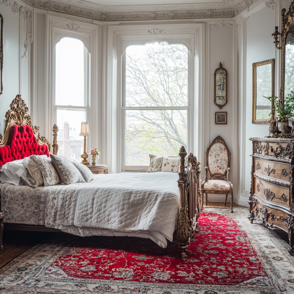 red persian rug bedroom 25