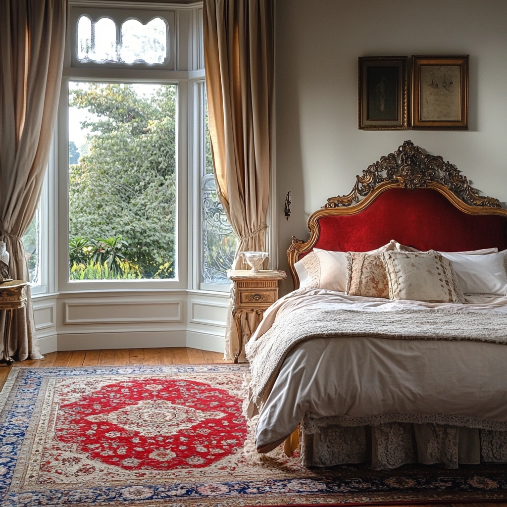 red persian rug bedroom 26