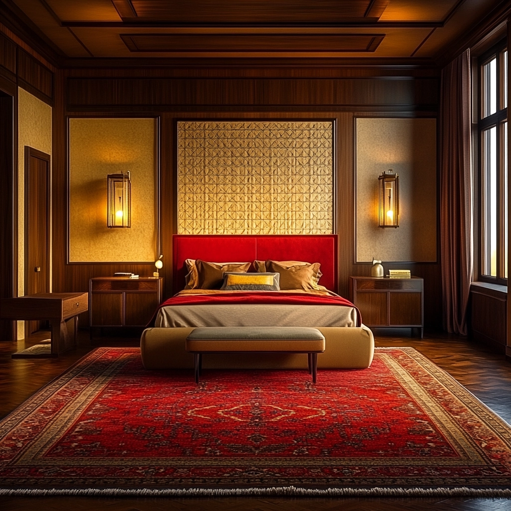 red persian rug bedroom 29