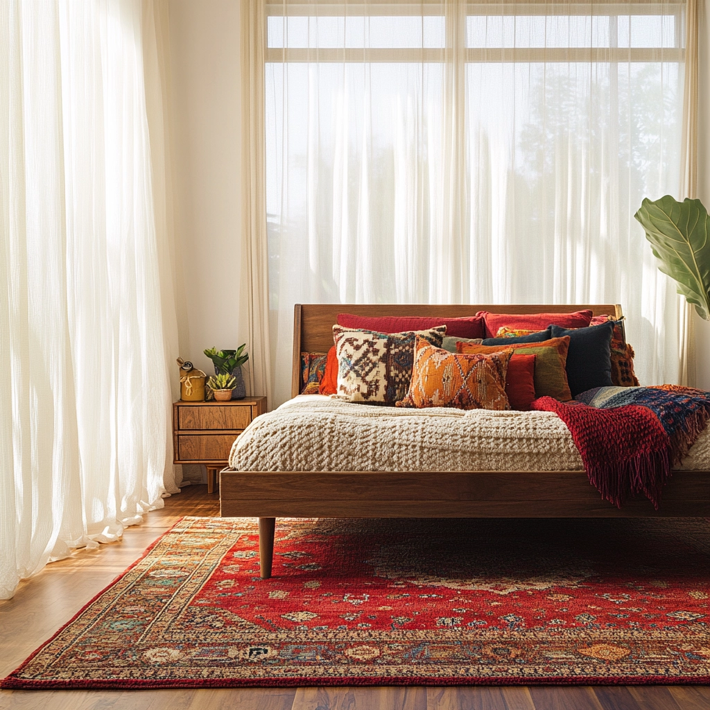 red persian rug bedroom 3