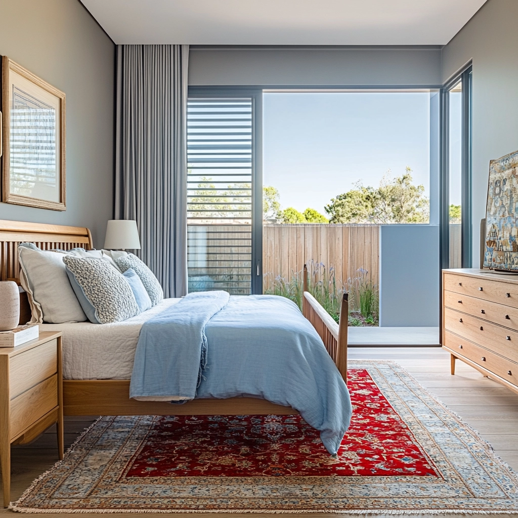 red persian rug bedroom 36