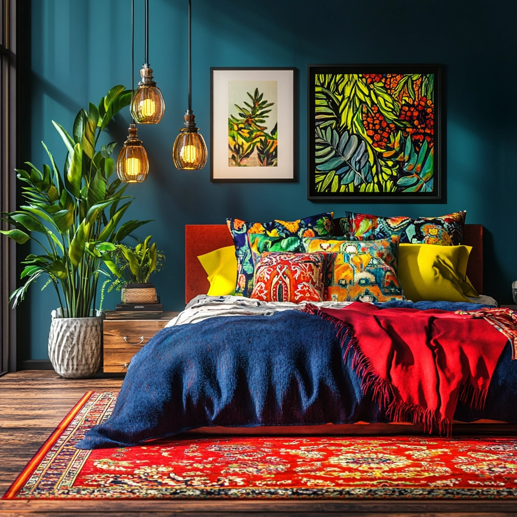 red persian rug bedroom 40