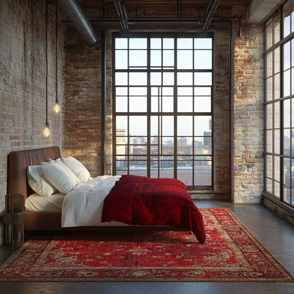 red persian rug bedroom 41