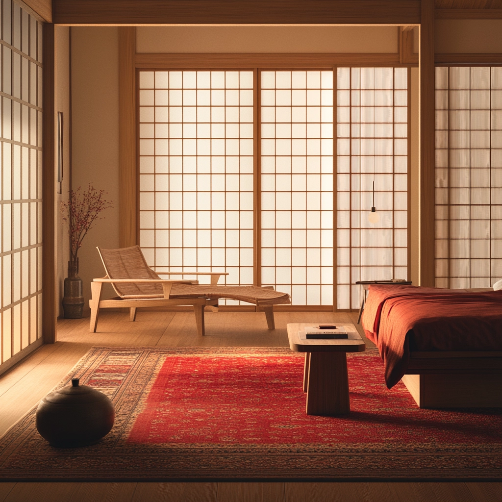 red persian rug bedroom 45
