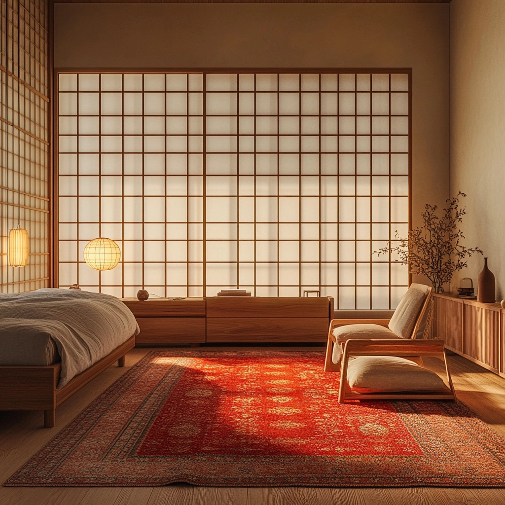 red persian rug bedroom 46