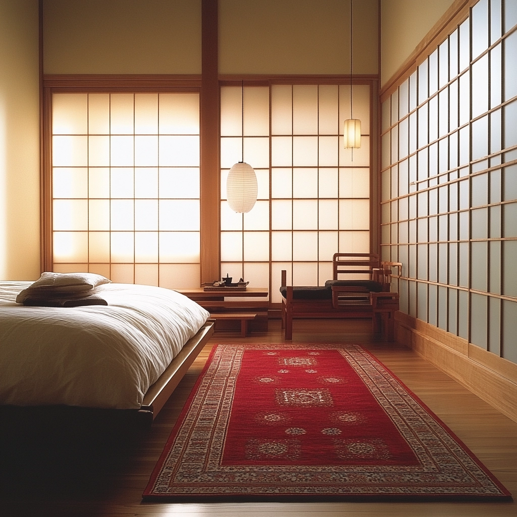 red persian rug bedroom 47