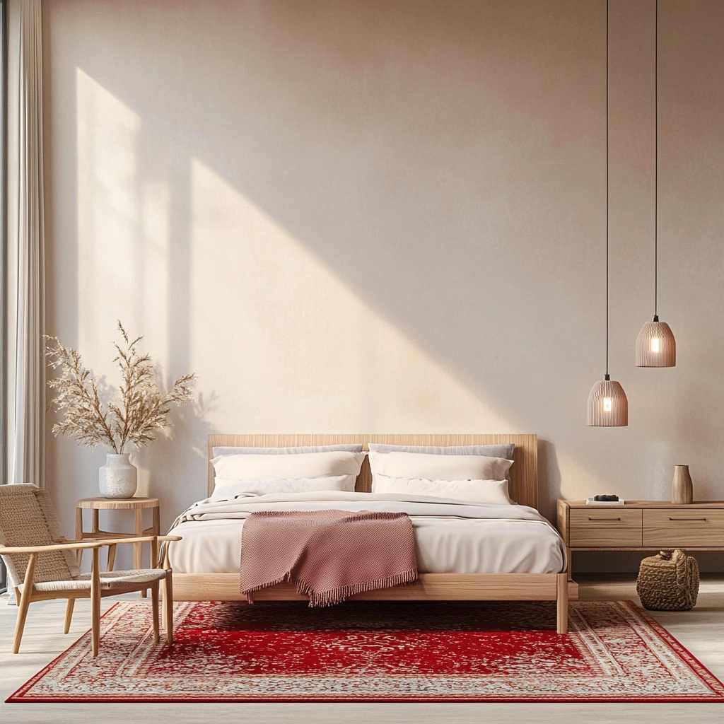 red persian rug bedroom 5