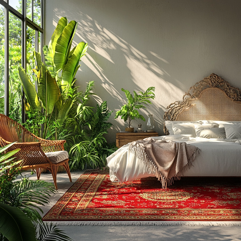red persian rug bedroom 50