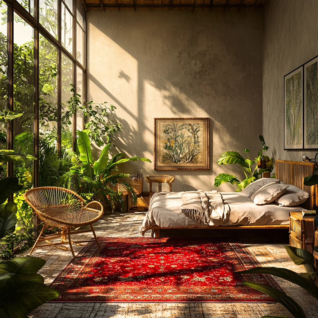red persian rug bedroom 51