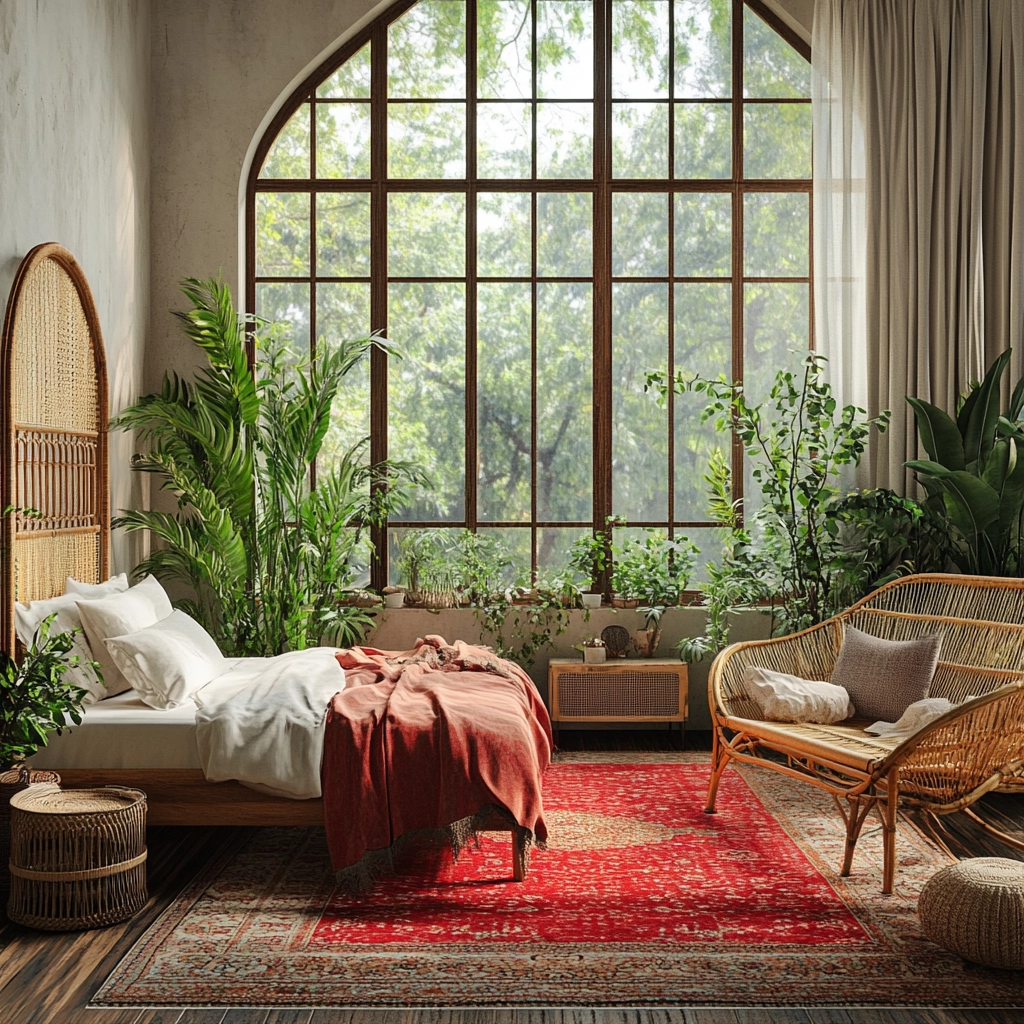 red persian rug bedroom 52