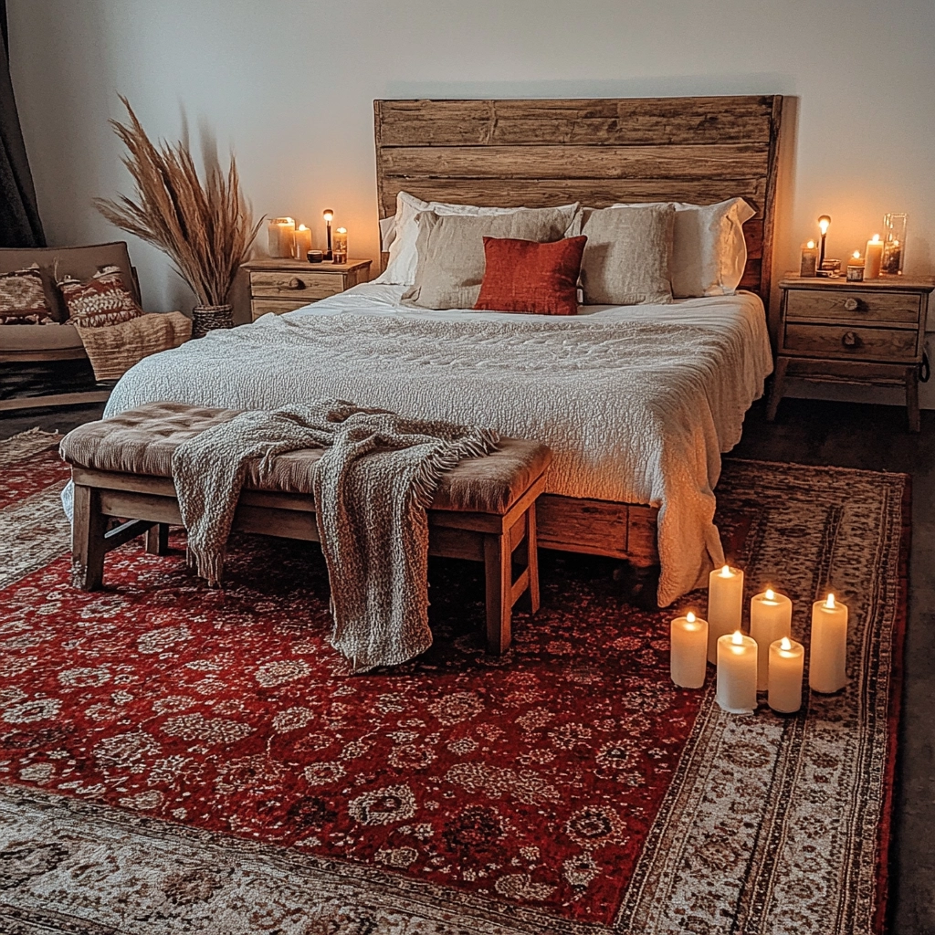 red persian rug bedroom 55