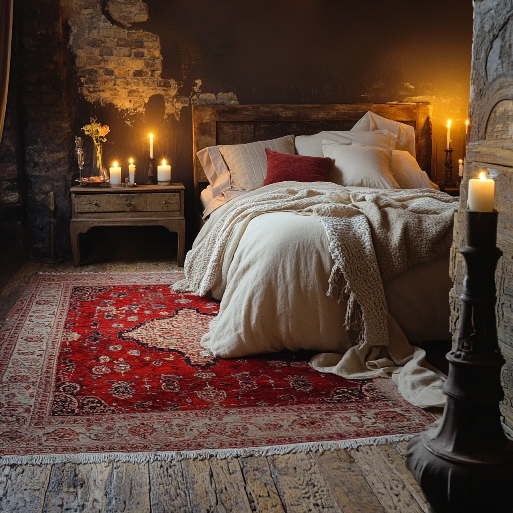 red persian rug bedroom 56
