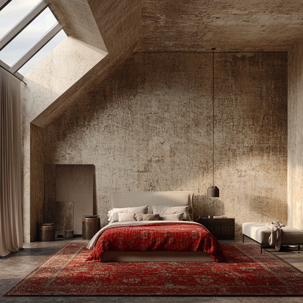 red persian rug bedroom 58
