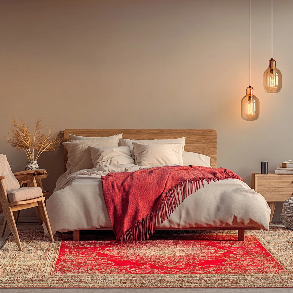 red persian rug bedroom 6