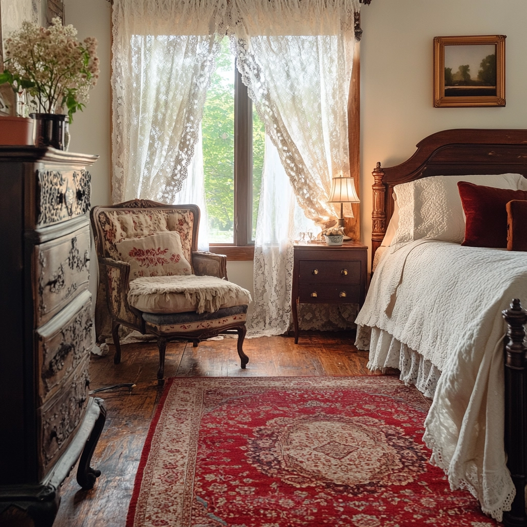 red persian rug bedroom 62