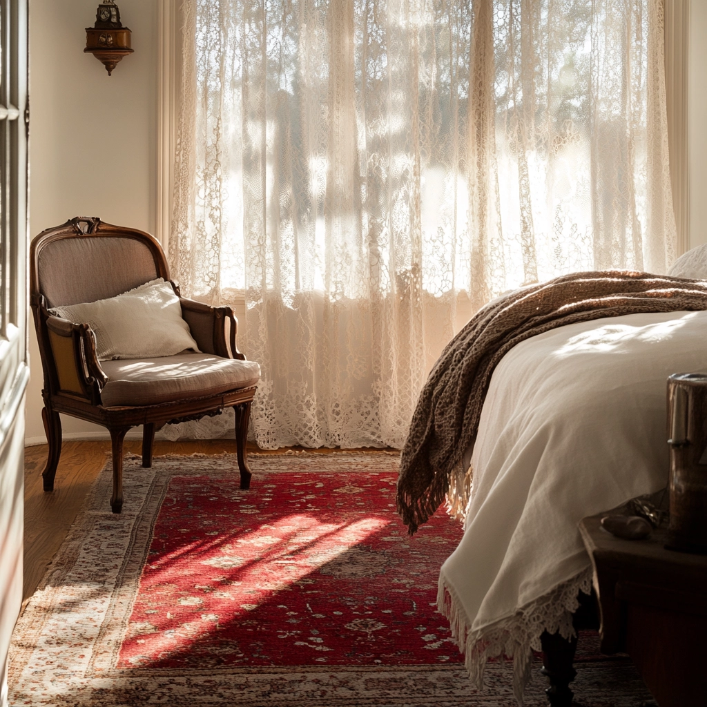 red persian rug bedroom 63