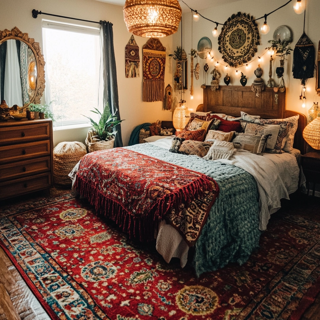 red persian rug bedroom 65