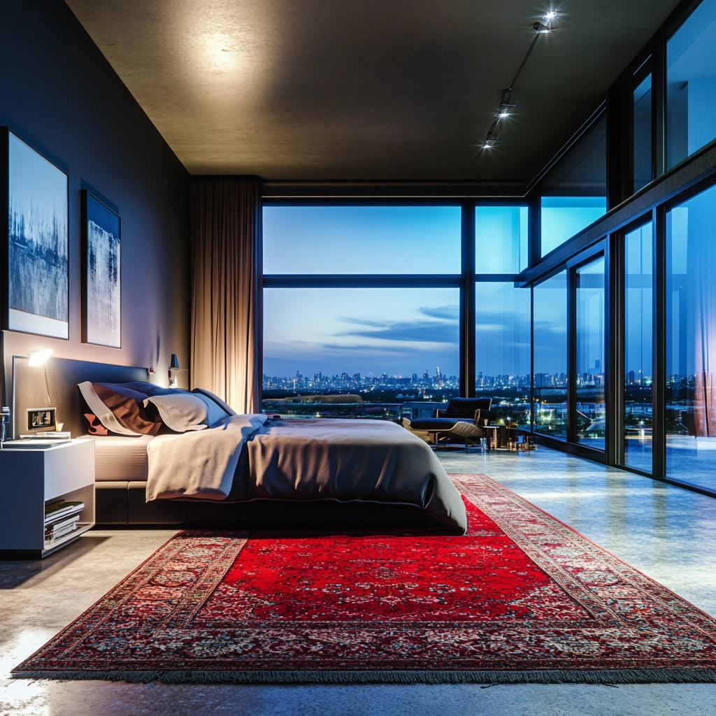 red persian rug bedroom 69
