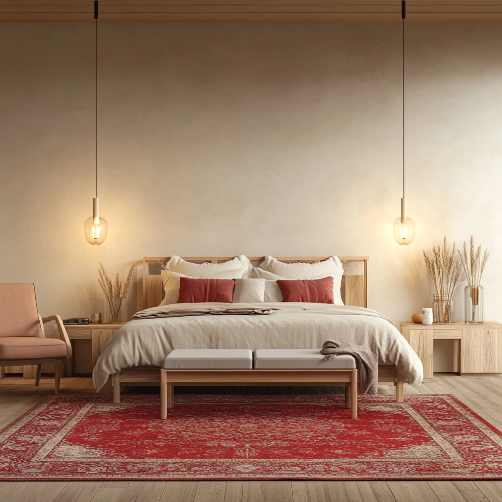 red persian rug bedroom 7