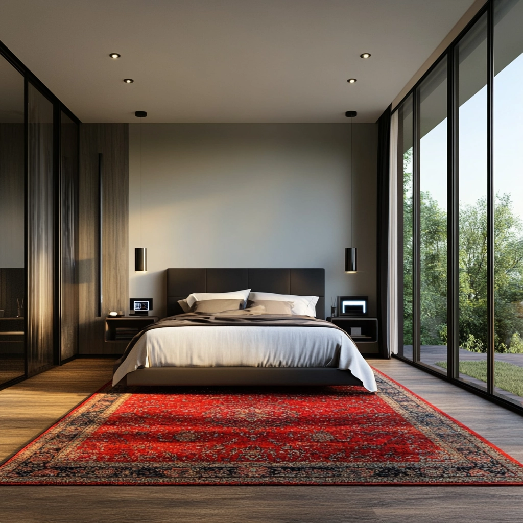 red persian rug bedroom 70