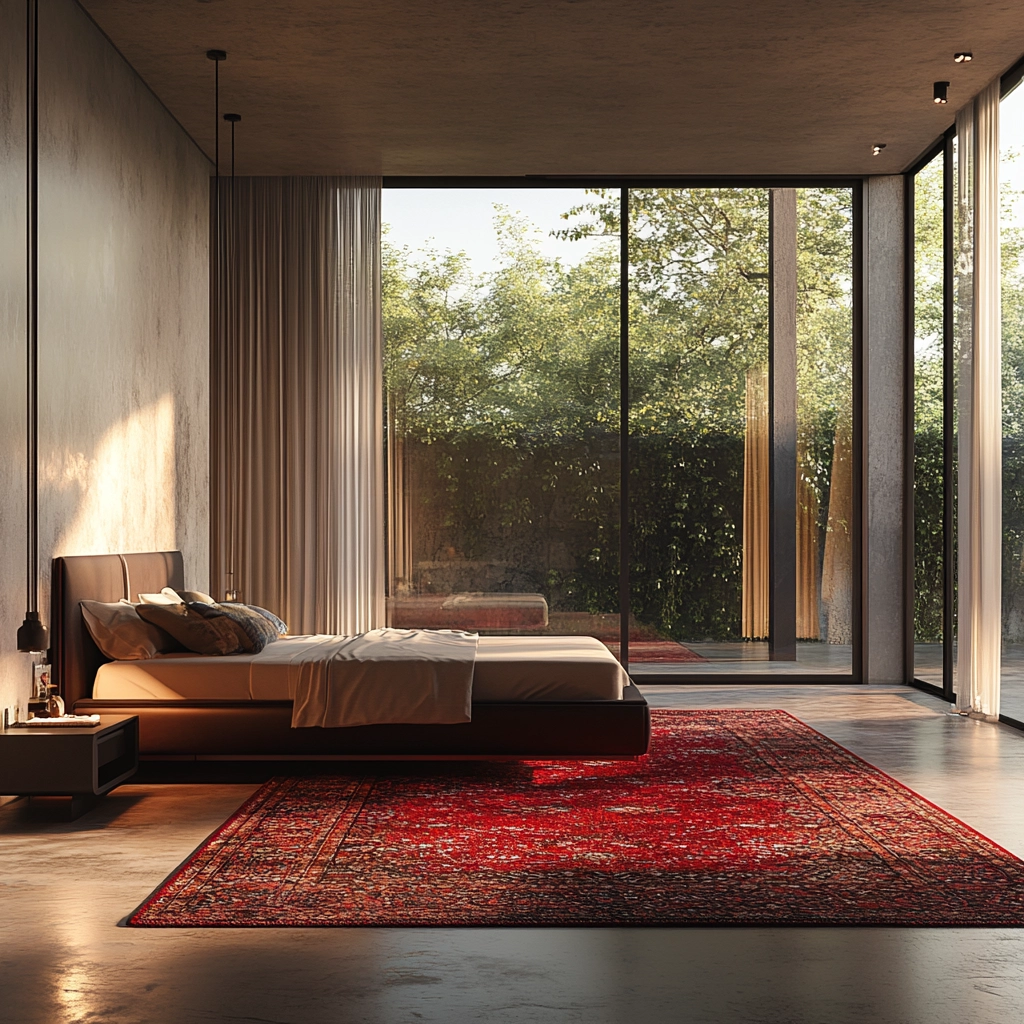 red persian rug bedroom 71