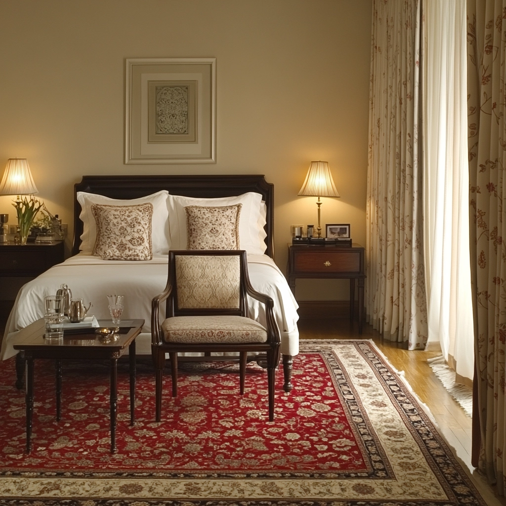 red persian rug bedroom 73