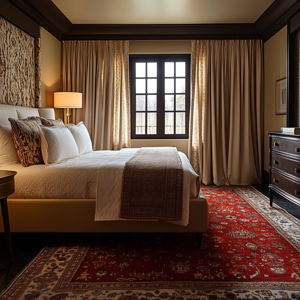 red persian rug bedroom 74
