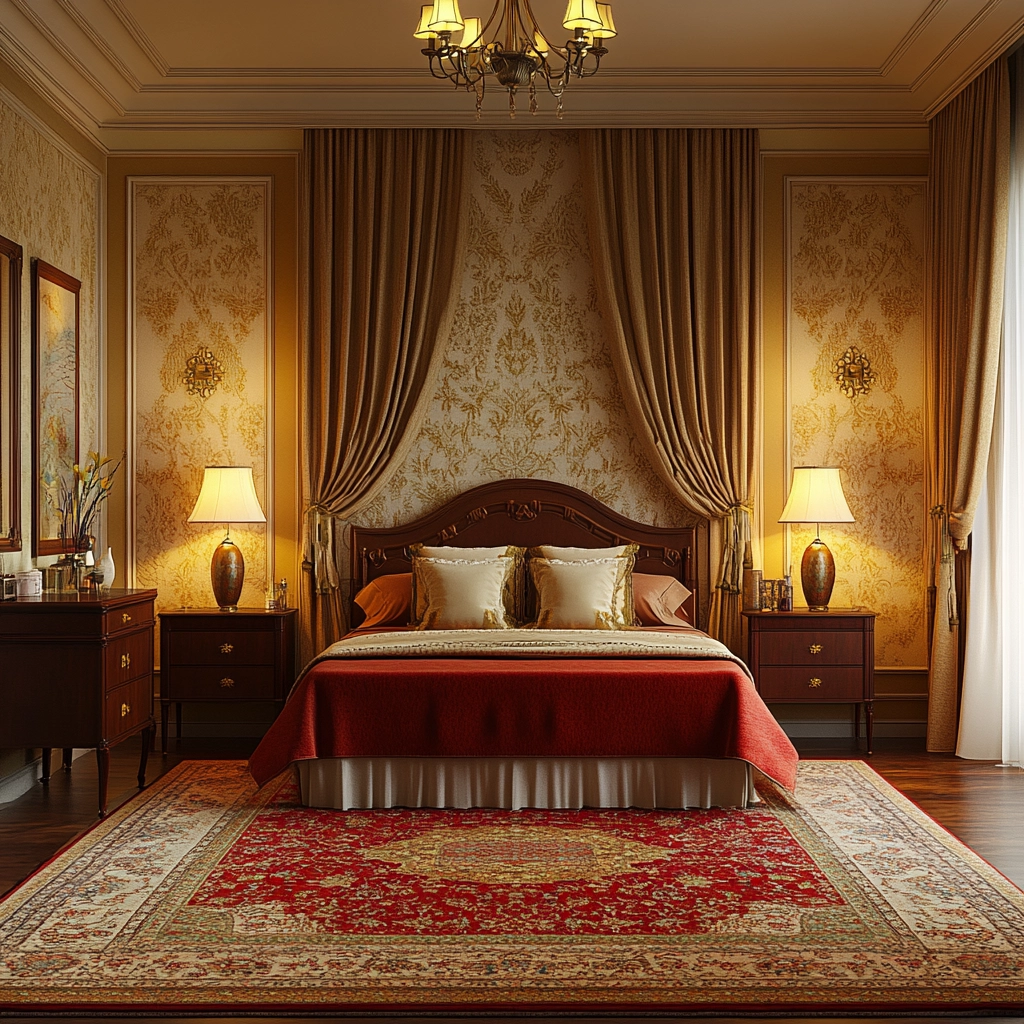 red persian rug bedroom 76