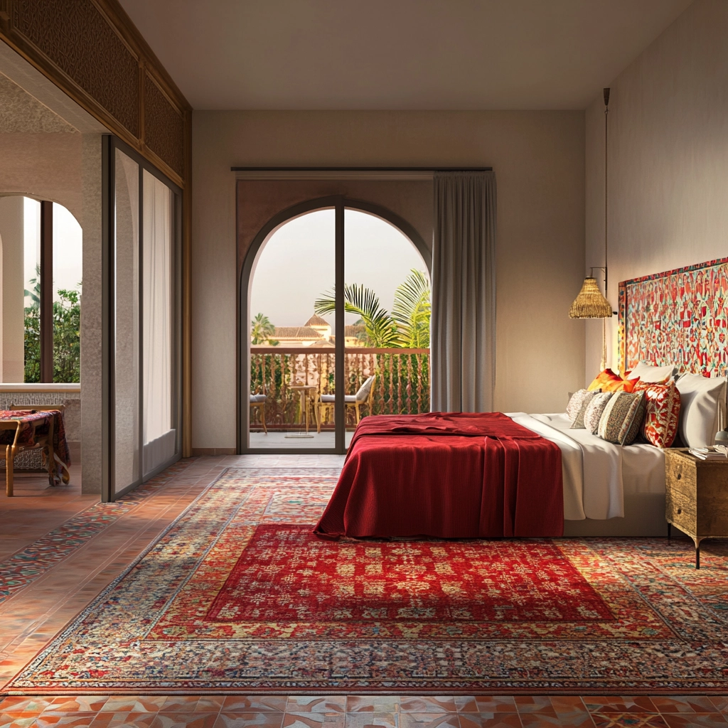 red persian rug bedroom 78