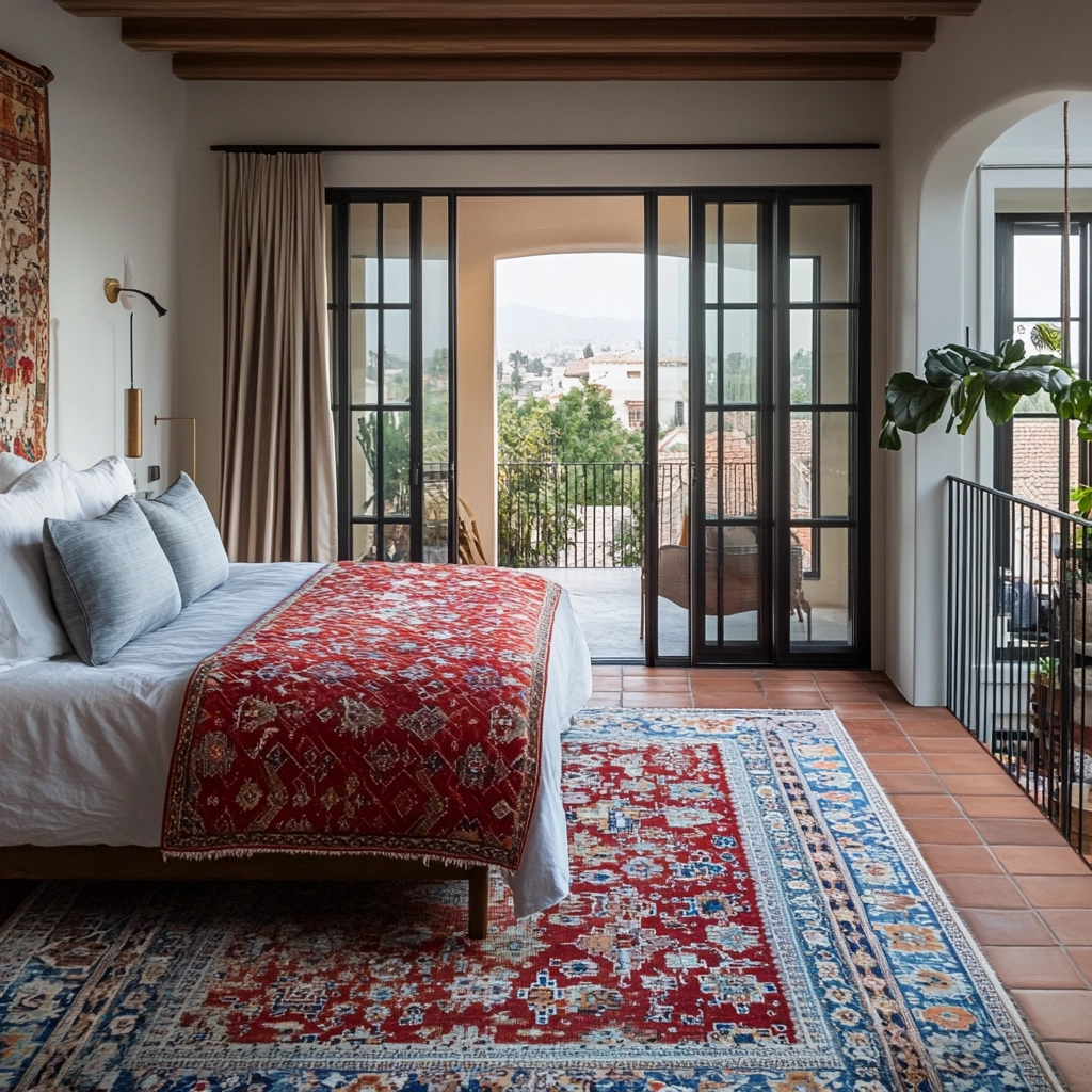 red persian rug bedroom 79