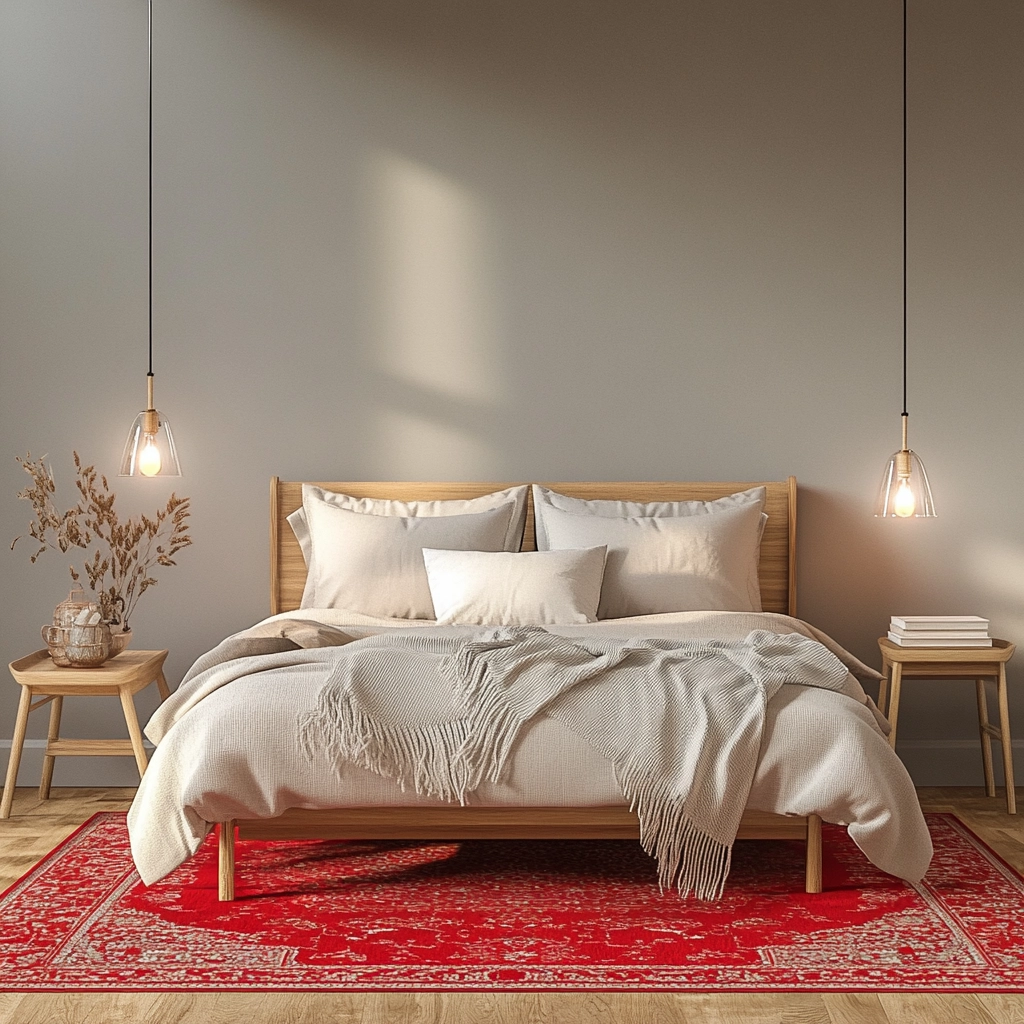 red persian rug bedroom 8