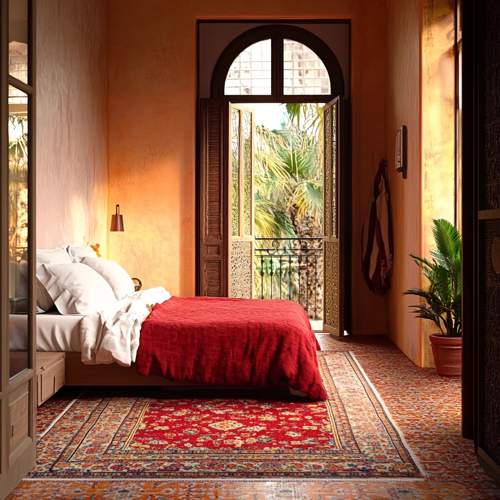 red persian rug bedroom 80