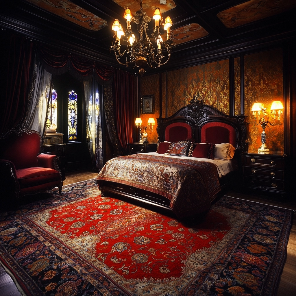 red persian rug bedroom 9