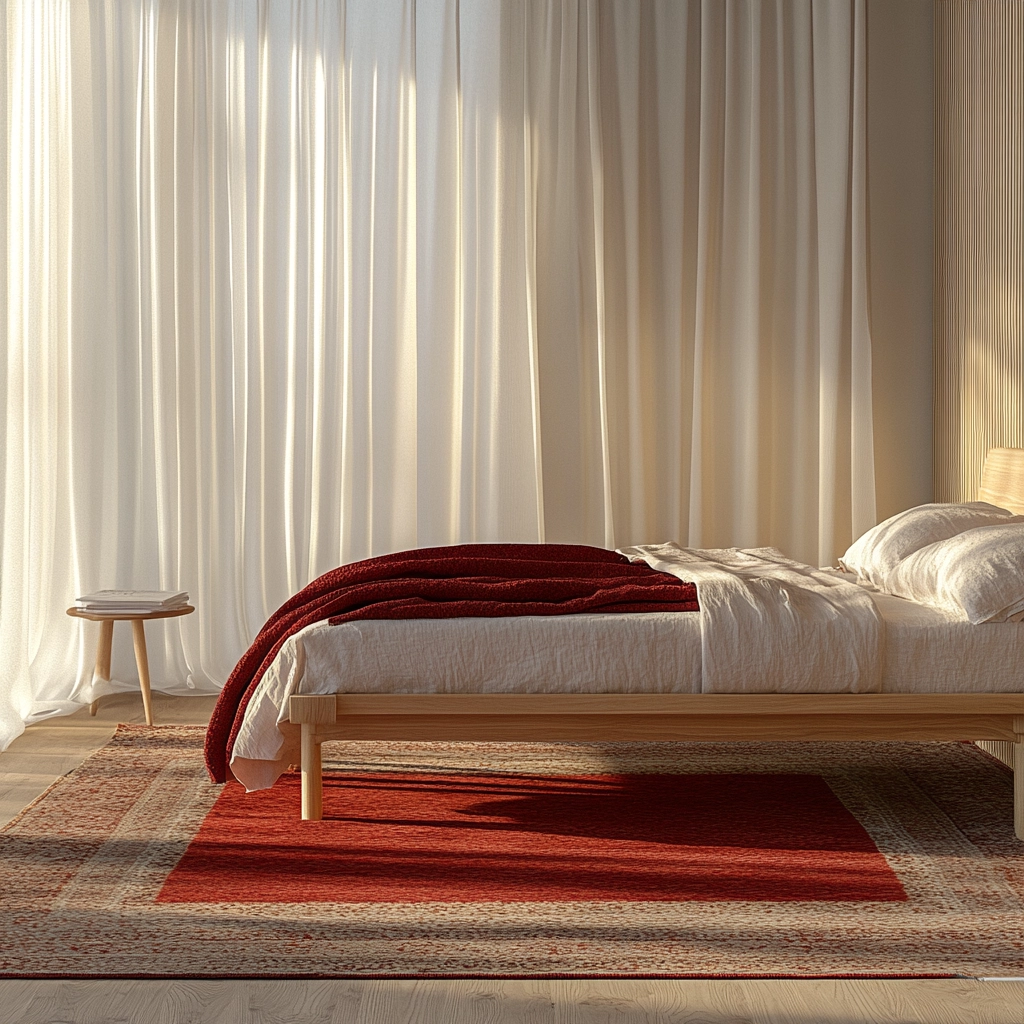 red rug bedroom 1
