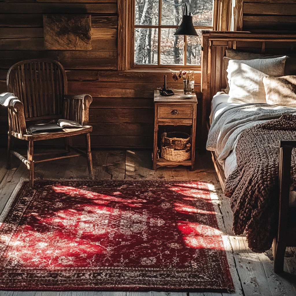 red rug bedroom 13