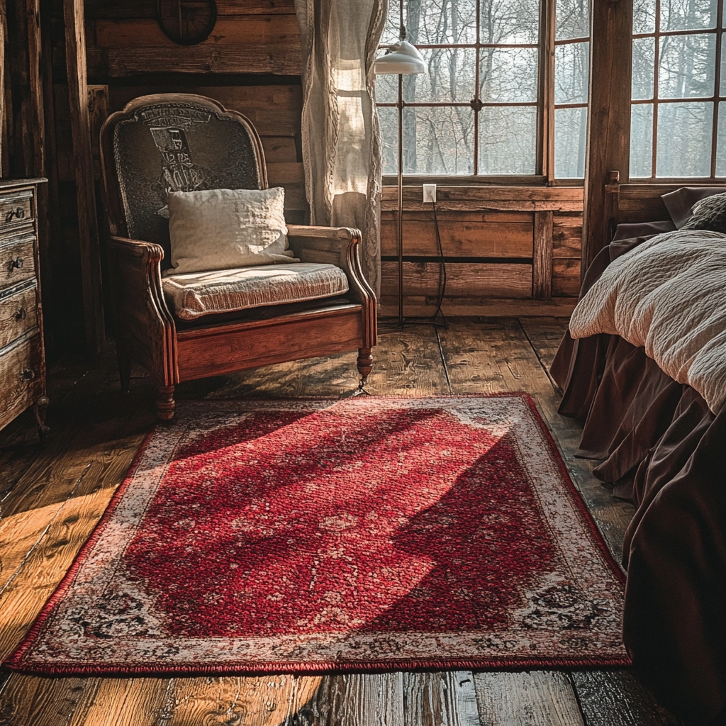 red rug bedroom 14
