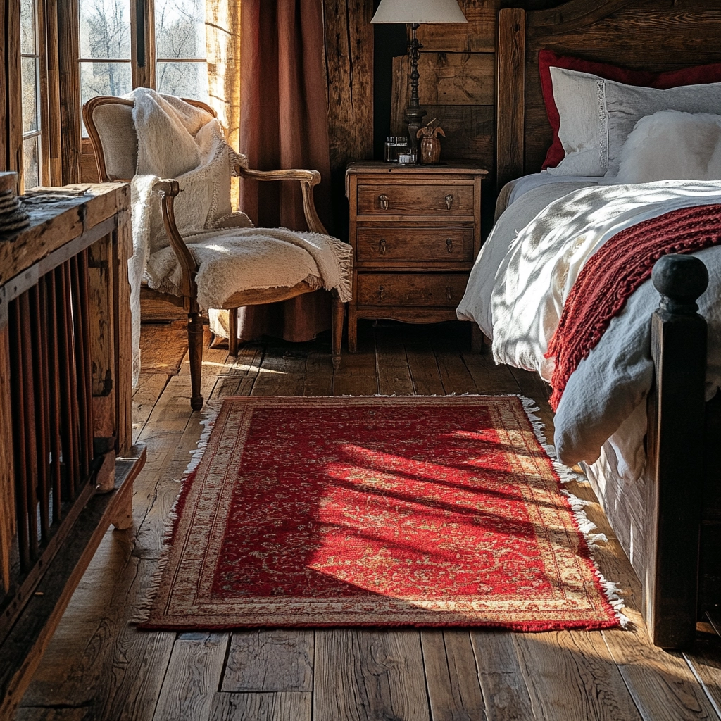 red rug bedroom 15