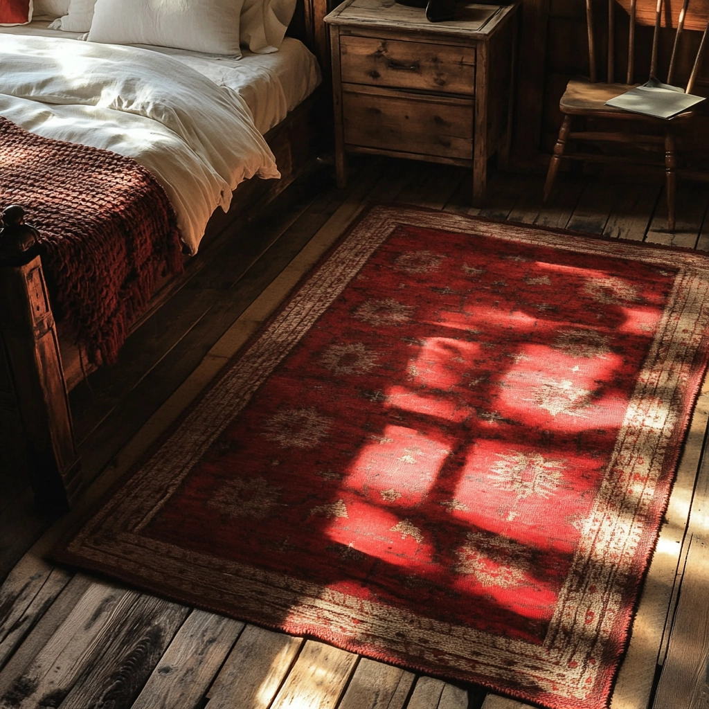 red rug bedroom 16