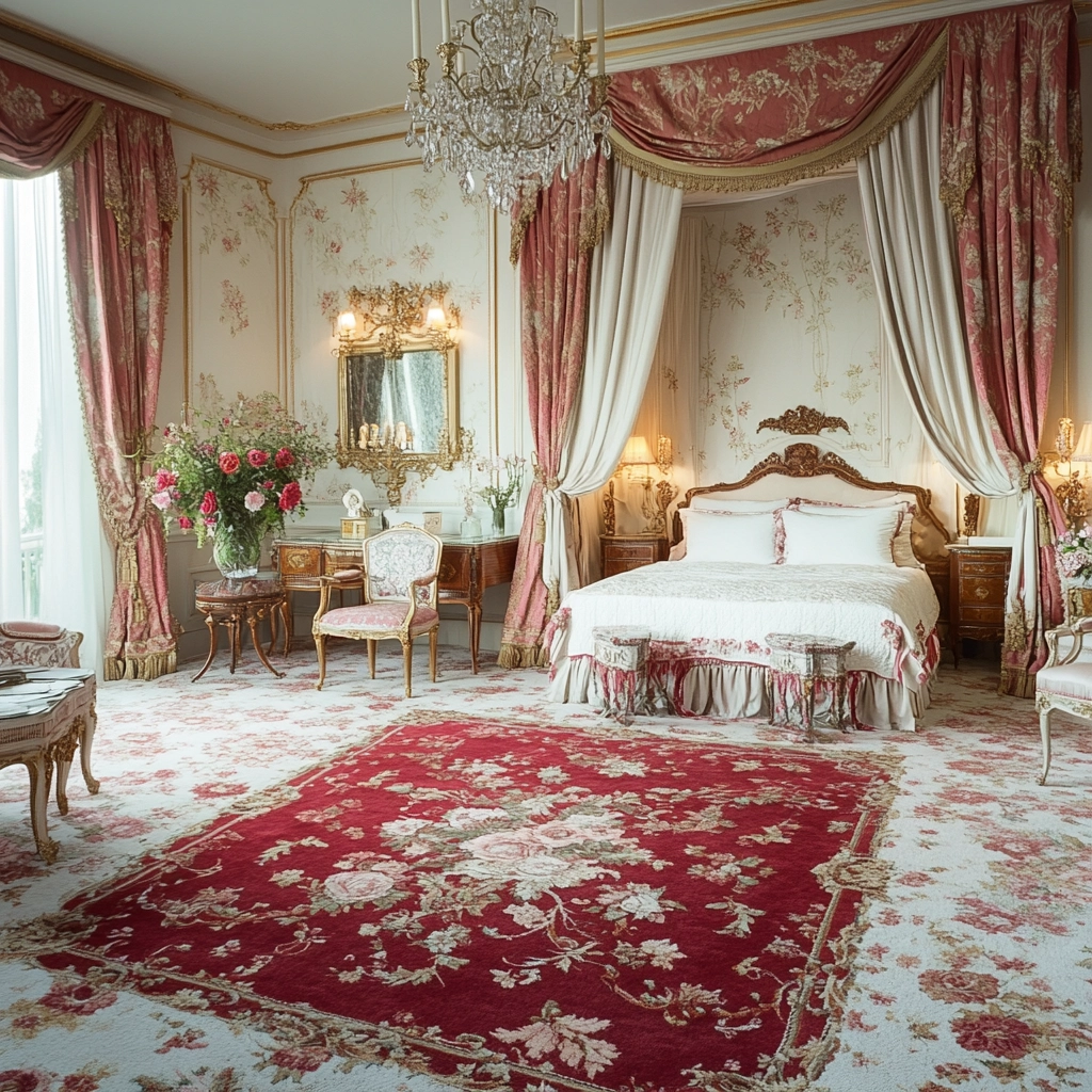 red rug bedroom 18