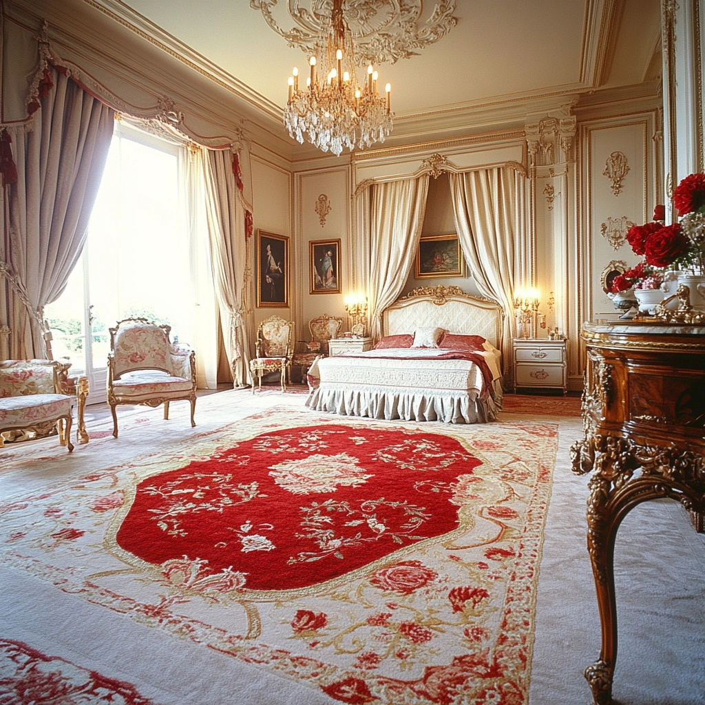 red rug bedroom 19