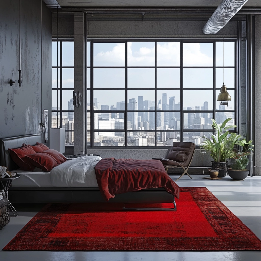 red rug bedroom 21