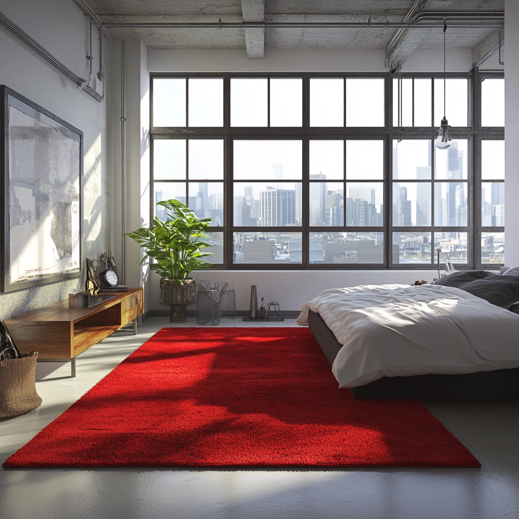 red rug bedroom 22