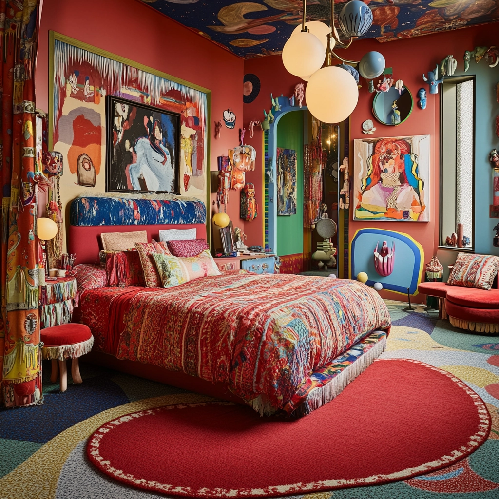 red rug bedroom 28