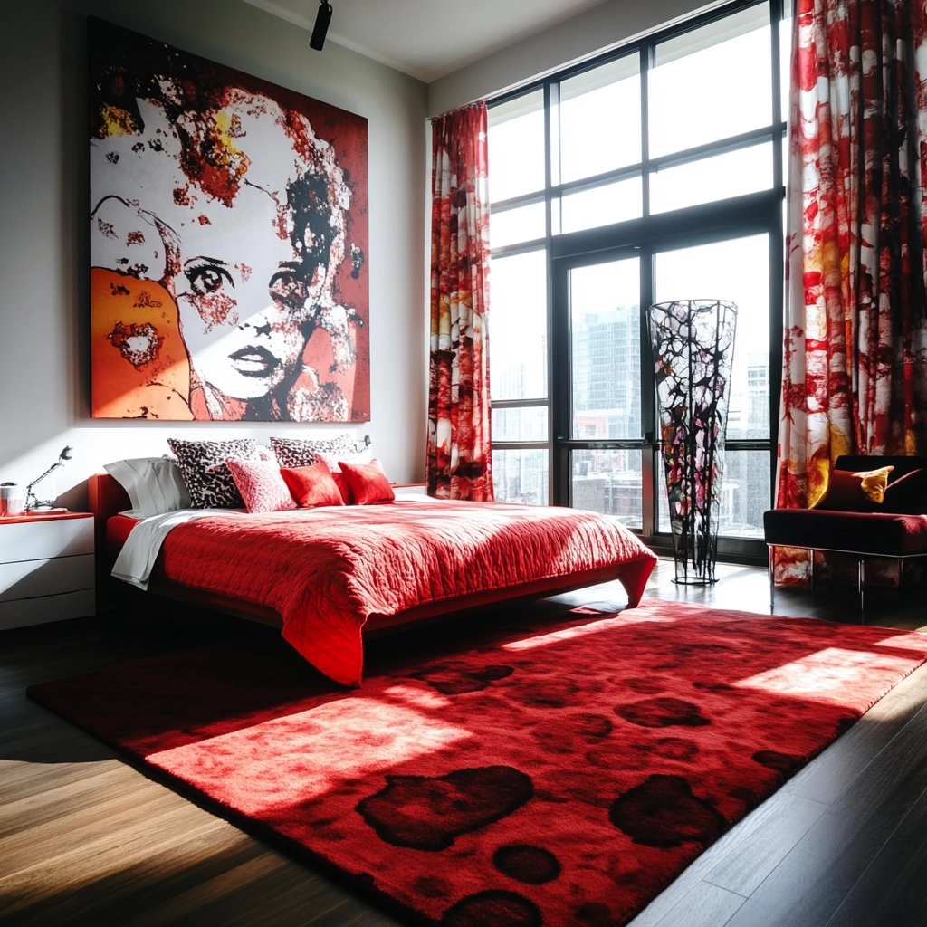 red rug bedroom 31