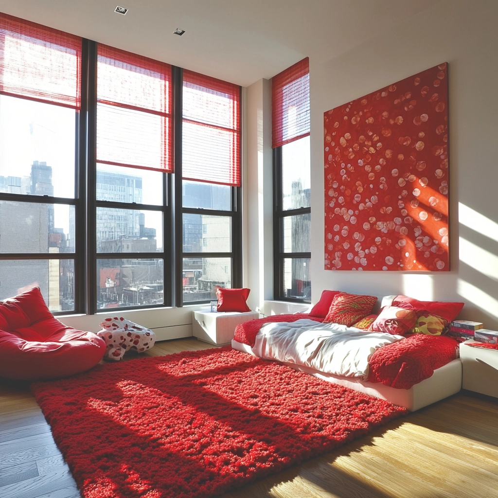 red rug bedroom 32