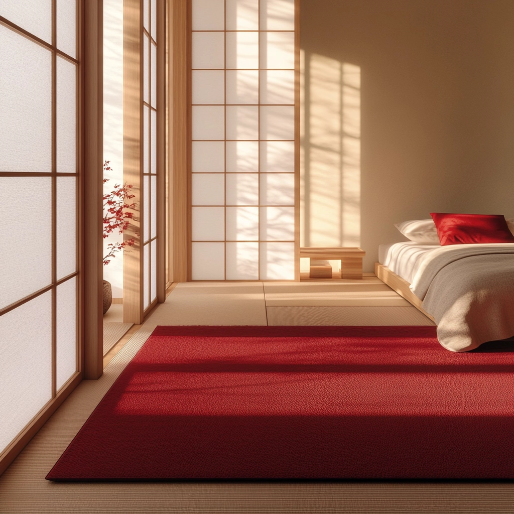 red rug bedroom 40