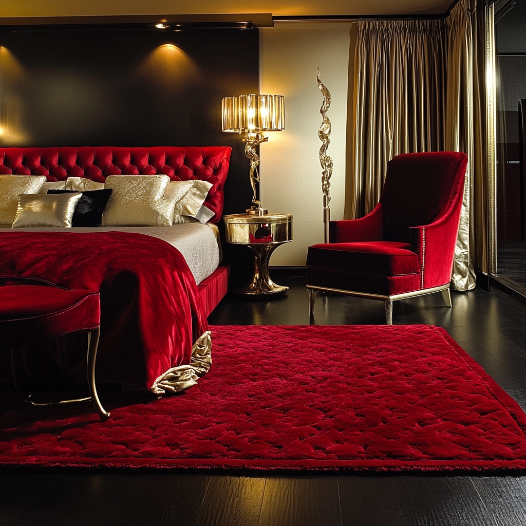 red rug bedroom 41