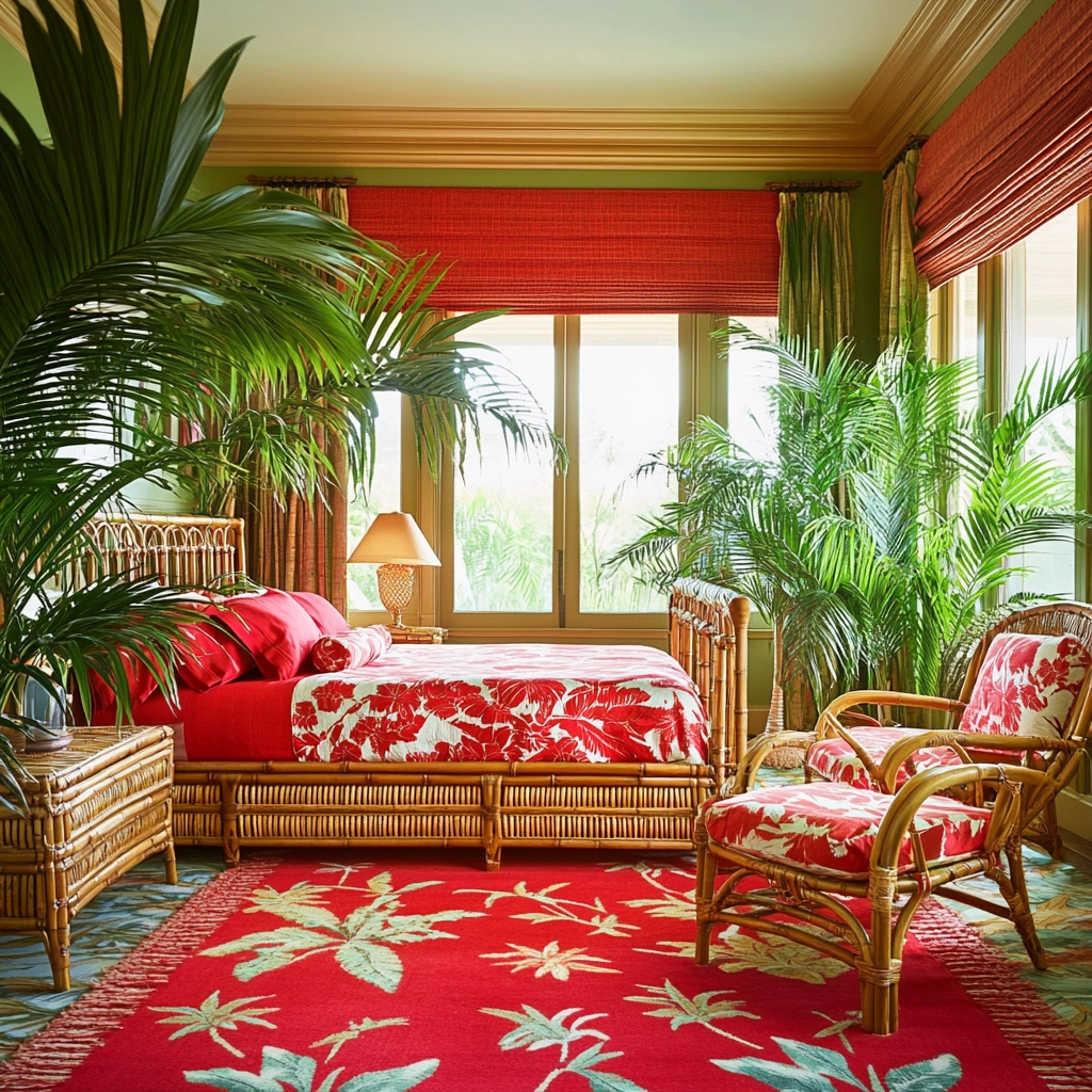red rug bedroom 45